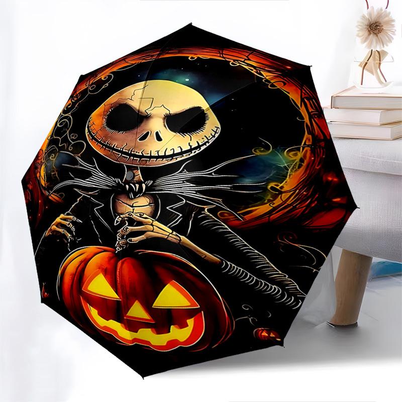 Nightmare Before Christmas Themed Automatic Opening and Closing Umbrella, Brightly Colored 8-rib Portable Umbrella, Suitable for Men and Women, A Perf
