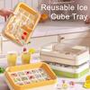 Press-Release Ice Cube Tray with Lid Food-Grade Silicone Popsicle Mold for Freezer Leak-Proof Stackable Ice Maker for Home Party