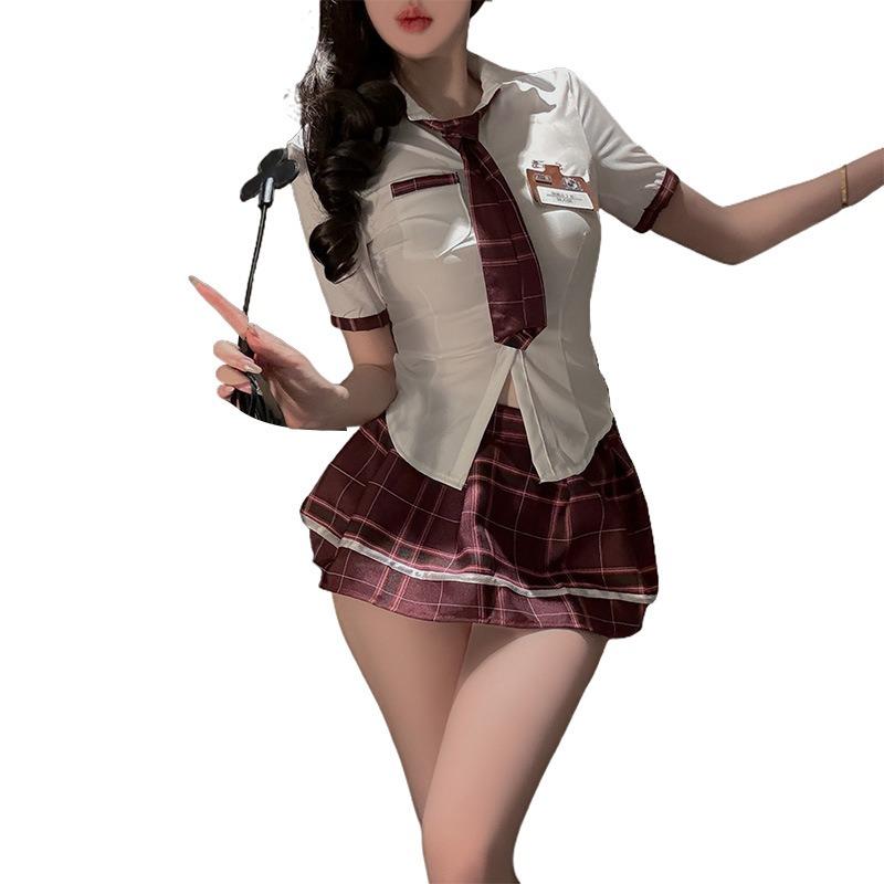 Sexy lingerie JK uniform seduction sexy senior British miniskirt free cosplay couple mood