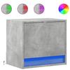 VidaXL Tables de chevet murales avec lumières LED 2 pcs gris béton, table de chevet flottante, support de téléphone, table 852082