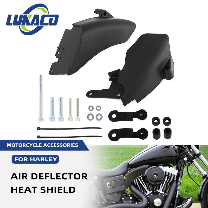 Black Motorcycle Mid-Frame Air Deflector Heat Shield Trim Cover ABS 1 pair For Harley Dyna 2006-Later Street Bob Wide Glide