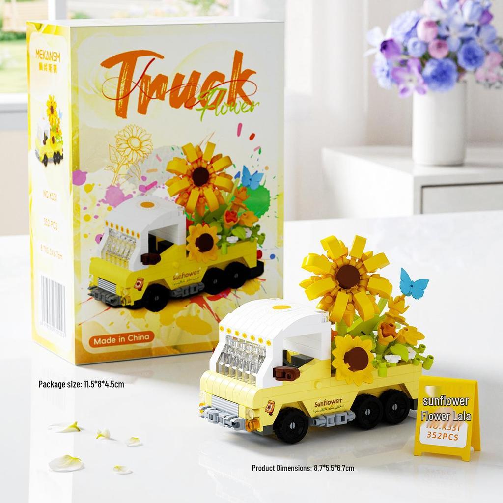 Mekensm Micro-Particle Building Blocks Educational Vending Cart Model Toy for Kids