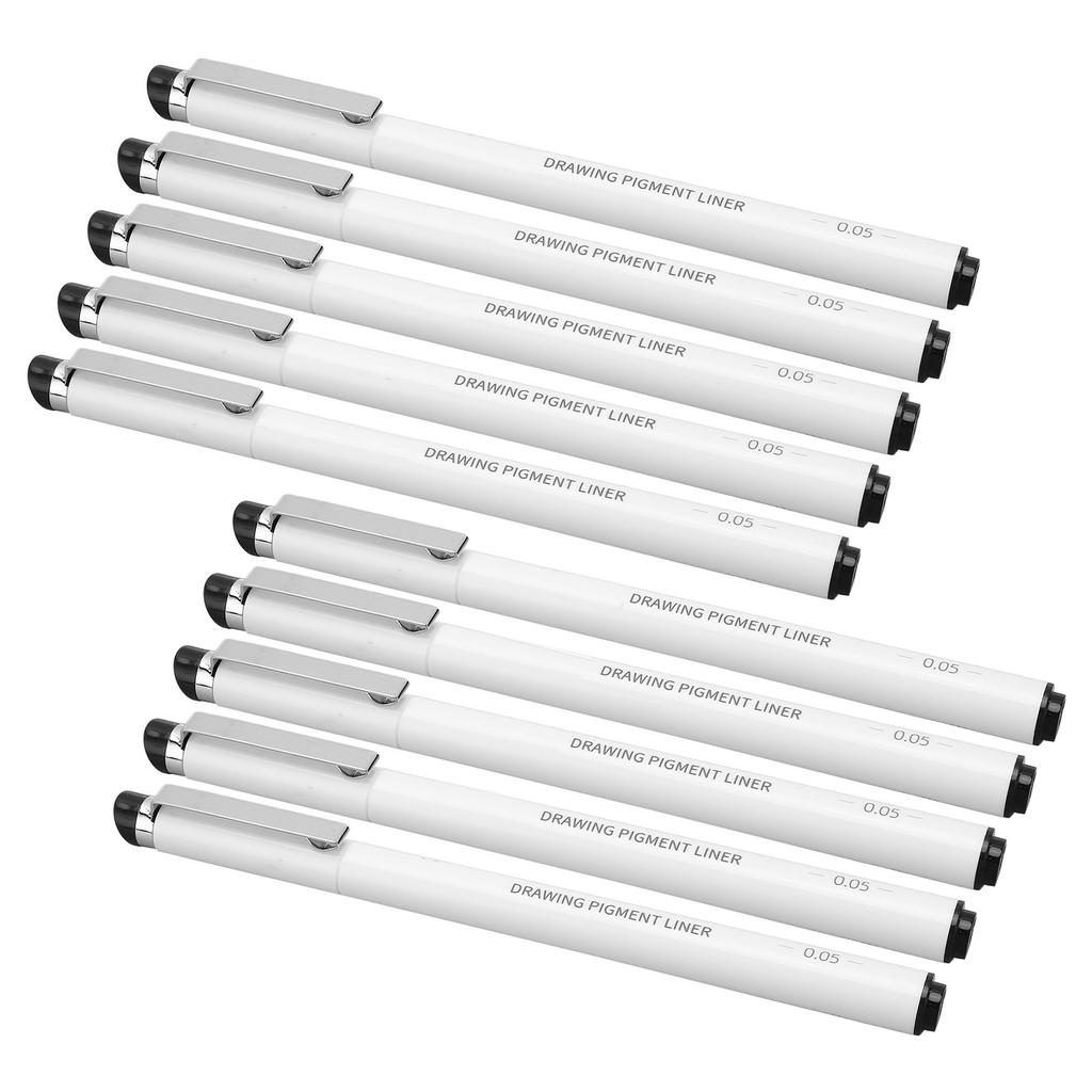 10PCS Waterproof Micro Line Pens Glossy Water Strong Coverage Micro Line Pens Manga Pens for Student for Cartoon