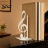 Non-scratch Music Ornament Organizer Non-Slip Treble Bookends Clef 3D Printed Note Shelf Modern Bookend Stable Support Figurine with Support