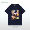 Top da Donna a Maniche Corte, Taglia Comoda, Cotone, Stampa Cartoon, Stile Retro