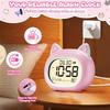 M-Modern-Cute Cat Alarm Clock With Night Light, Digital For Kids Alarm Clocks For Bedrooms, Routine Builder Pink