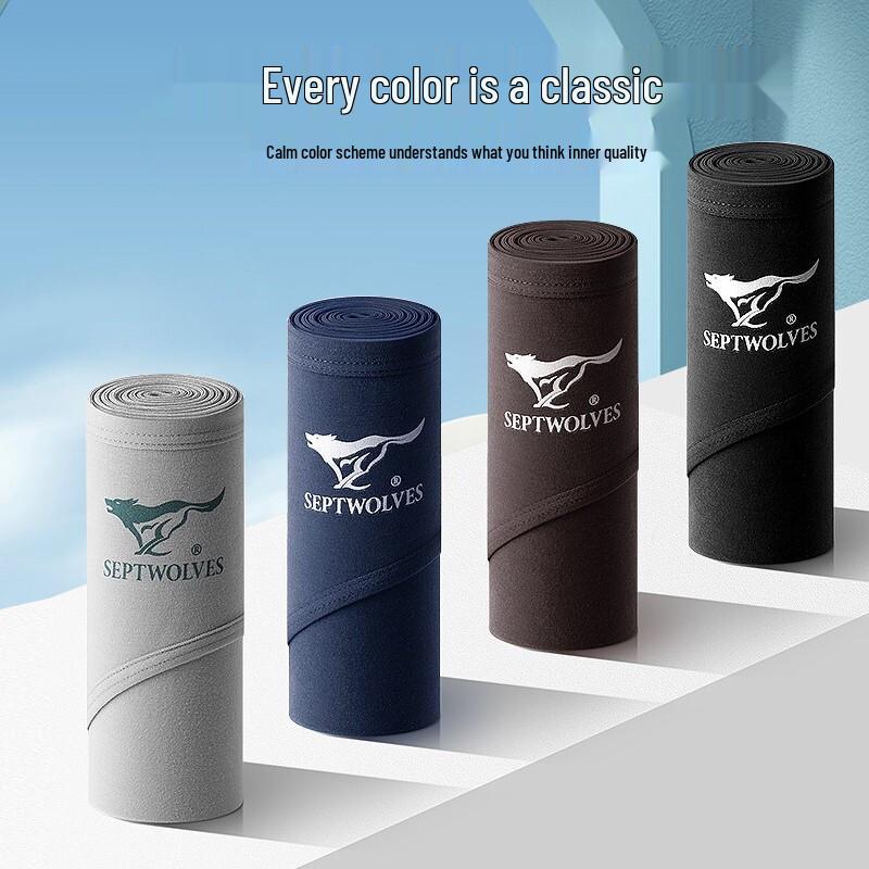 Qipilong Men's 7A Antibacterial Cotton Stretch Briefs 4-Pack