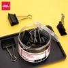 Deli Black Fishtail Bill Clips, Large & Small Sizes for Office & Student Use
