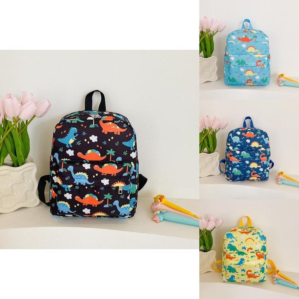 Adorable Cartoon Dinosaur Backpack For Kids Lightweight Durable Nylon School Bag