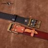 Retro Frosted Genuine Leather Cowhide Copper Buckle Belt Men's Genuine Leather Trendy All-match Casual Jeans Belt