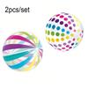 1/2pcs Colorful Stripe Dot Inflatable Beach Ball, Suitable for Beach Pool Party Games, PVC Transparent Luminous Ball.