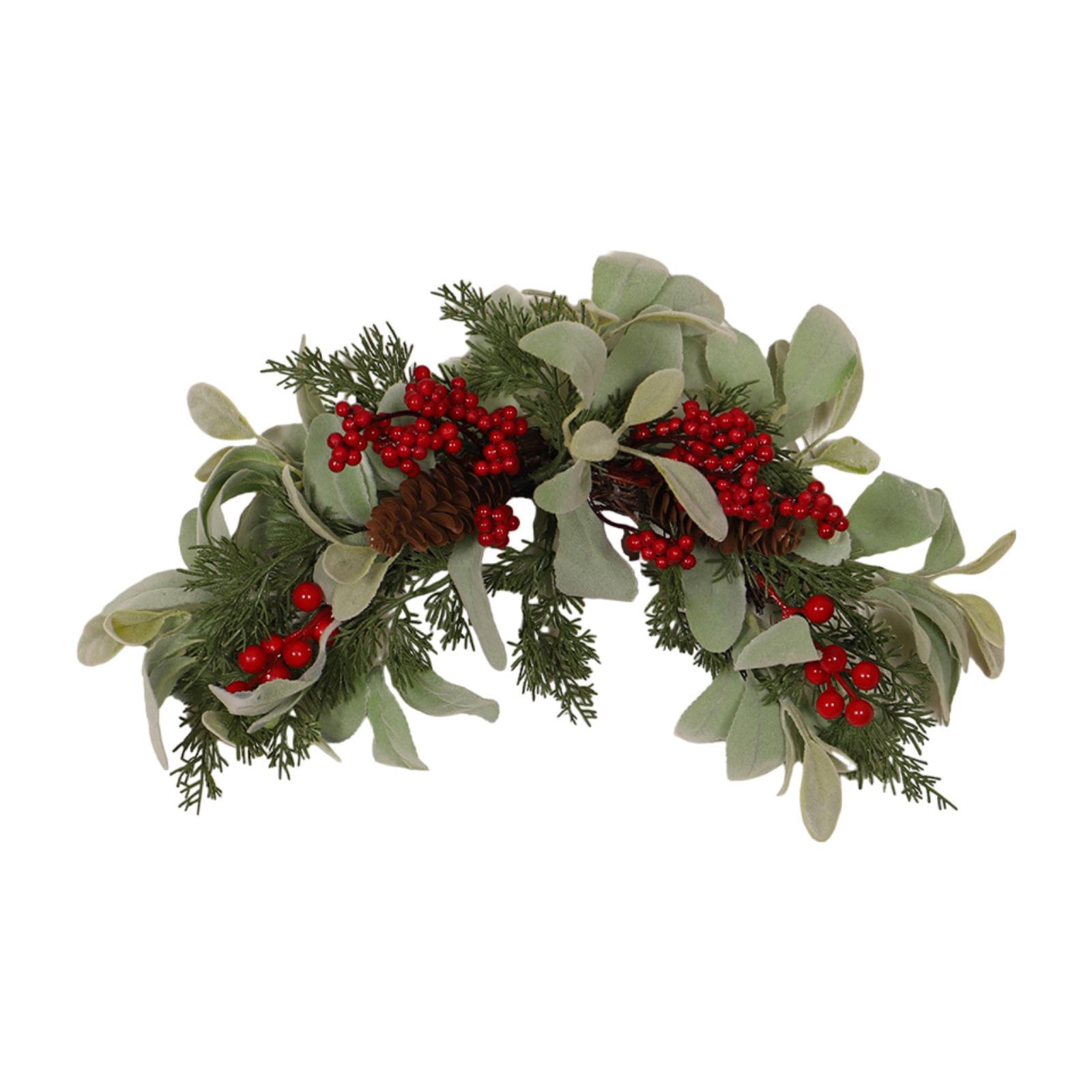

Christmas Swag with Pinecones and Berries Christmas Ornament Artificial Wreath for Festive Bedroom Xmas Party Wall Window