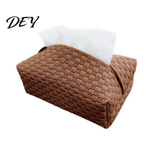 Travel Portable Tissue Case Foldable PU Leather Box, Multi-Purpose Desktop Storage Organizer, Convenient Holder for Car Simple Style Napkin