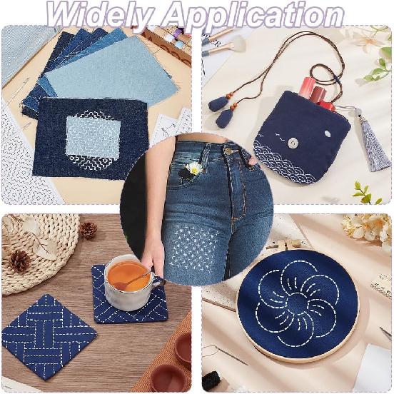 Набор трафаретов для сашико FREEBLOSS 16 шт. ПЭТ трафареты для сашико Квадратный трафарет для вышивки Геометрический трафарет для сашико для ручного квилтинга и