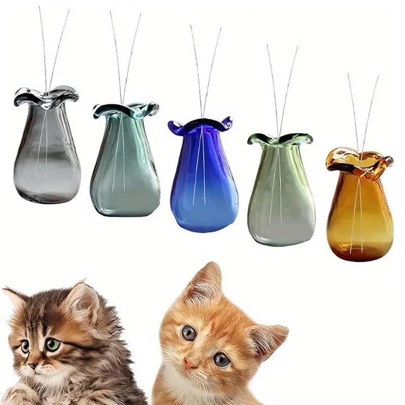 2pcs Mini Cat Whisker Vases Glass Cats Whiskers Holder Miniature Flower Jars Holding Cat Whiskers Or Small Flowers Home Decor