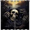 Halloween Decorative Blackout Curtains Living Room Bedroom Gothic Skull Ghost Theme Window Drapes