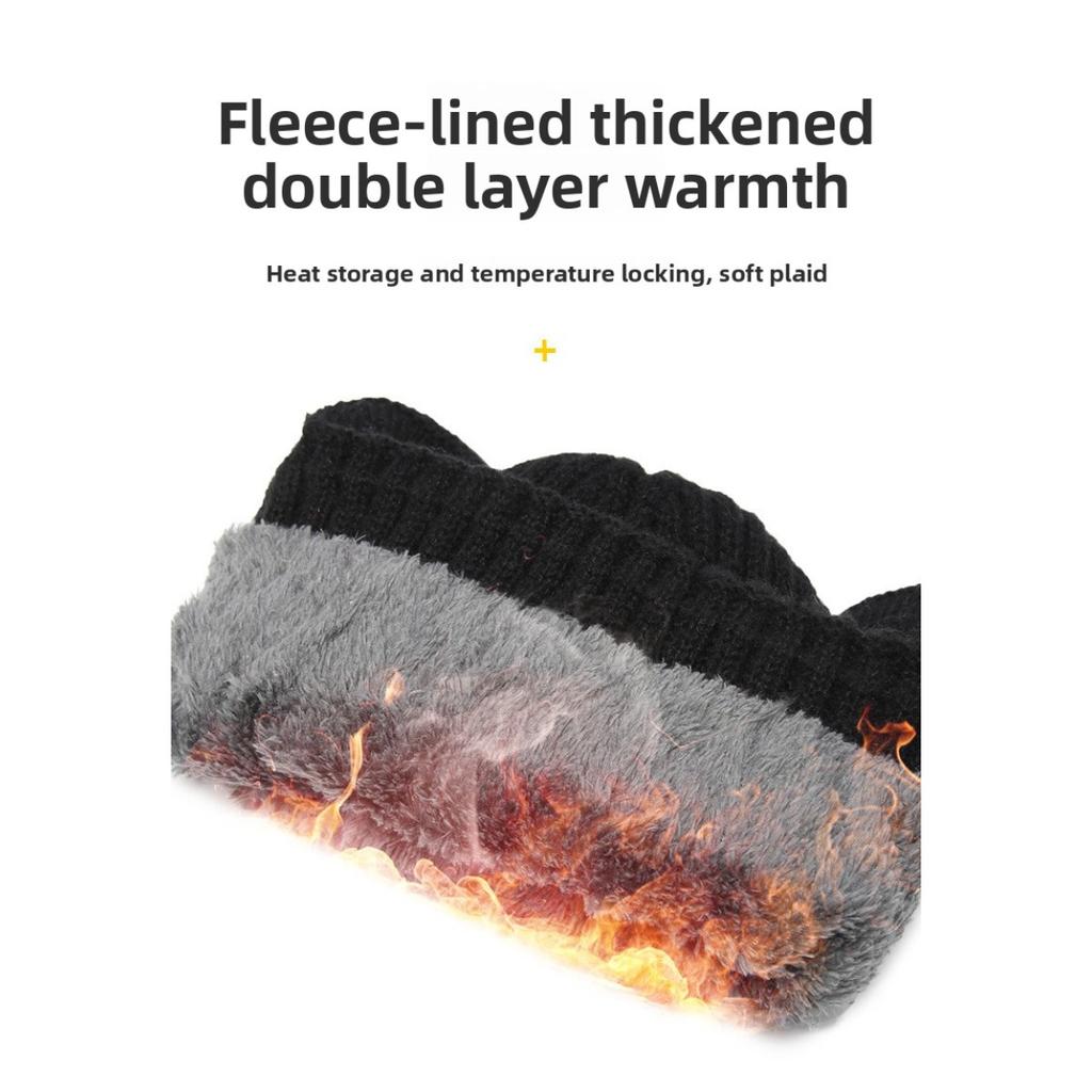 Men's and Women's Universal Fleece Warm Hat -Elastic and Retractable Windproof Ear Muffs,Winter Cycling Outdoor Headgear and Cold Protection Equipment