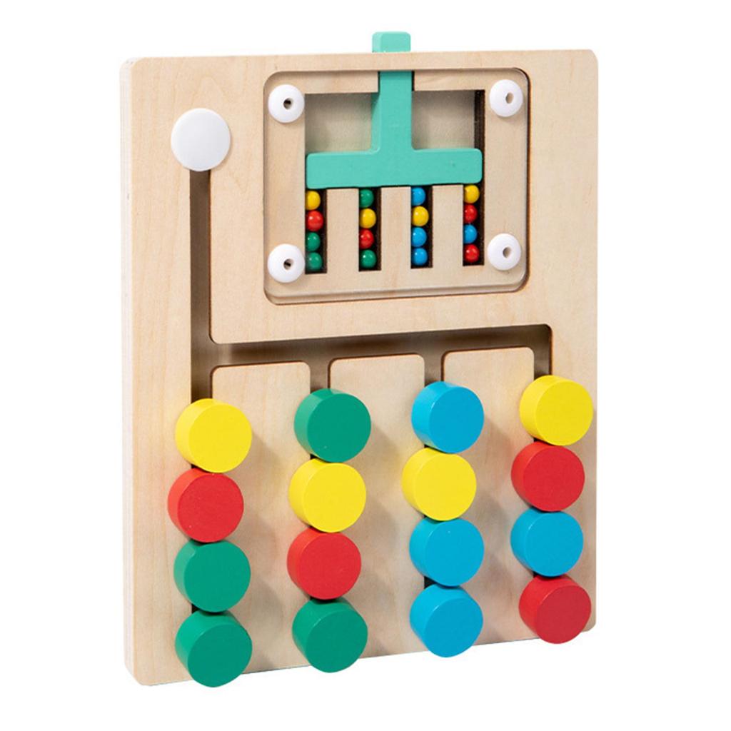 Wooden Color Matching Brain Teasers Game Activities Sorting Play Early Educational Travel Toy