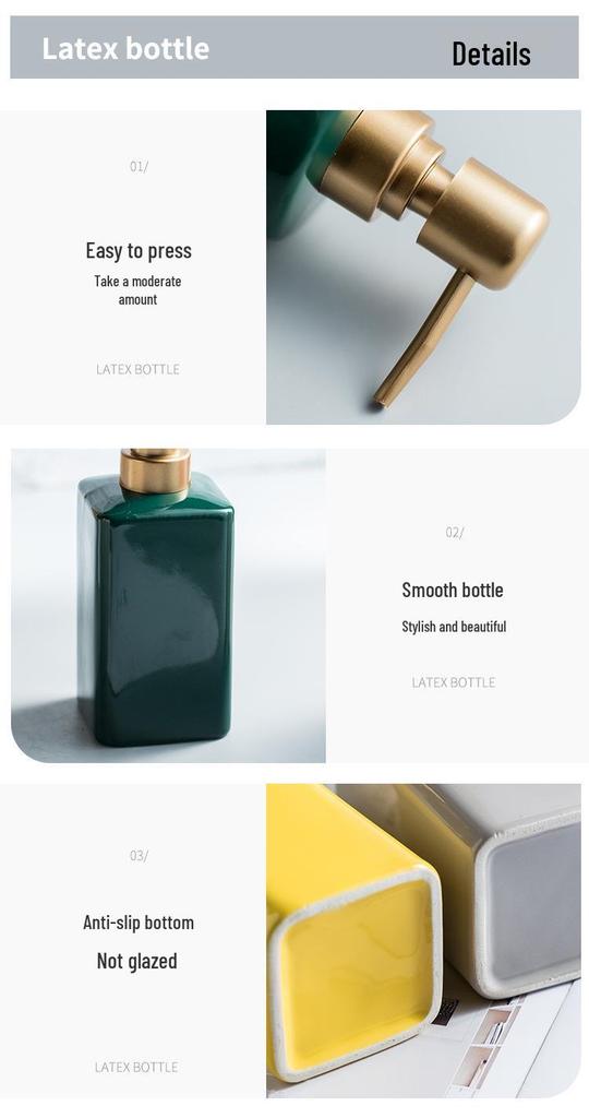 Wiederbefüllbare Keramik-Spenderflasche für Seife, Gel, Shampoo oder Lotion - Hotel Stil