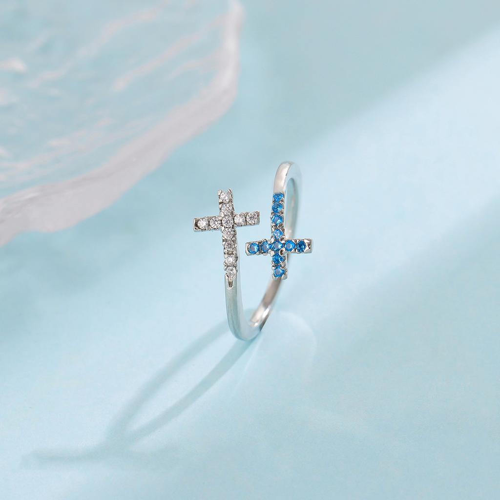Adjustable Cross Rings for Women Inspiration Christian Ring Faith Hope Cross Ring Religious Jewelry