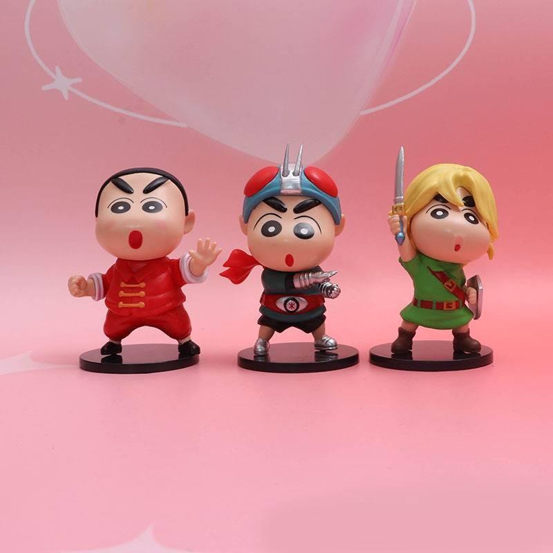 Adorable Crayon Shin Chan Figure Collection Featuring Six Unique Character Designs