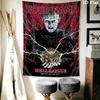 Custom Name Hellraiser Wall Tapestry Aesthetic Wall Hanging Printed Fabric Blanket Decorative Tapestries for Bedroom Living Room Home Decor