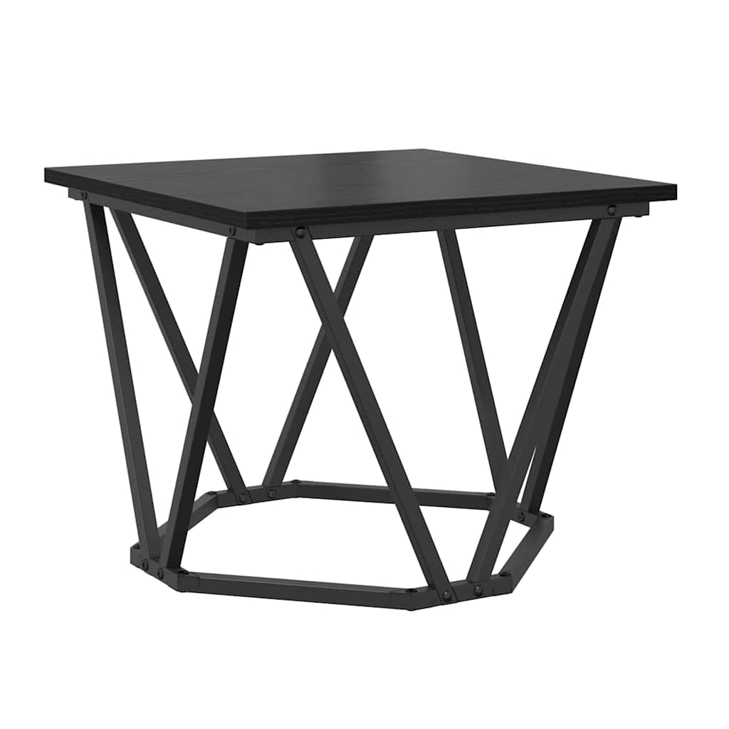 Coffee Table Set 3 Pcs Black Oak Look Engineered Wood and Steel