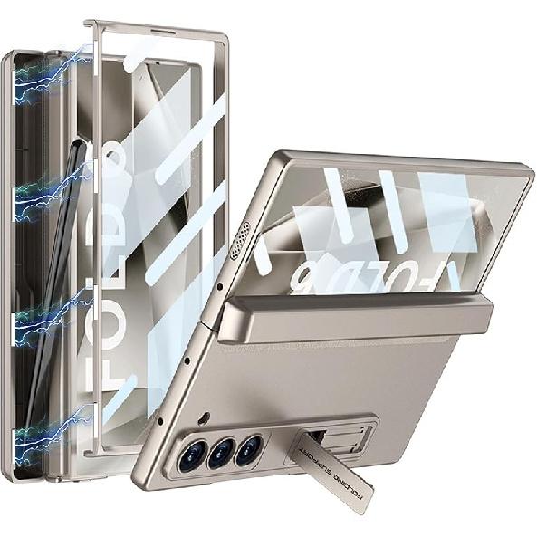 NINKI for Samsung Galaxy Z Fold 6 Case with S Pen & S Pen Holder & Adjustable Kickstand, Z Fold6 Case Magnetic Hinge Screen Protector Galaxy Fold 6