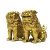 Feng Shui Good Luck Figurine Komainu (Lion-like Guardian Dog) Gold 8 cm
