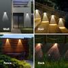 Solar Wall Lights Fen Lights Solar Powered Outdoor Waterproof LED Downlight Deck Lighting for Railing Mailbox Balcony Garden