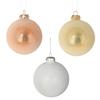 Set de 3 Boules Pailletées en Verre pour Sapin 8 cm