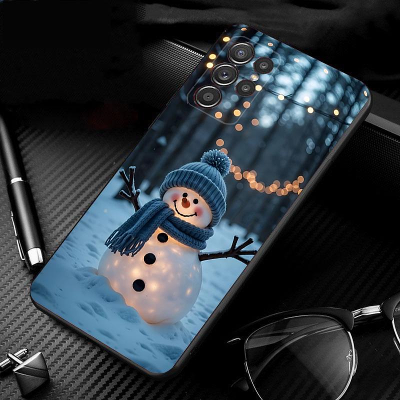 Phone Case For Samsung Galaxy S25 S24 S23 S22 S21 Ultra S24 S23 S22 S21 S25 Plus S24 S25 FE Cute Snowman Christmas