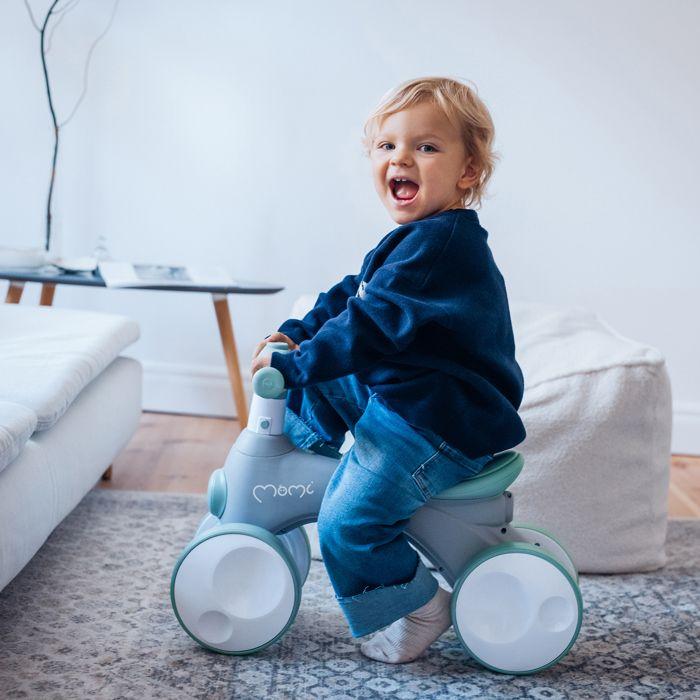 MoMi TOBIS – Draisienne Bébé Sans Pédales – Bulles, Lumière LED, Klaxon – Guidon Réglable – Rose