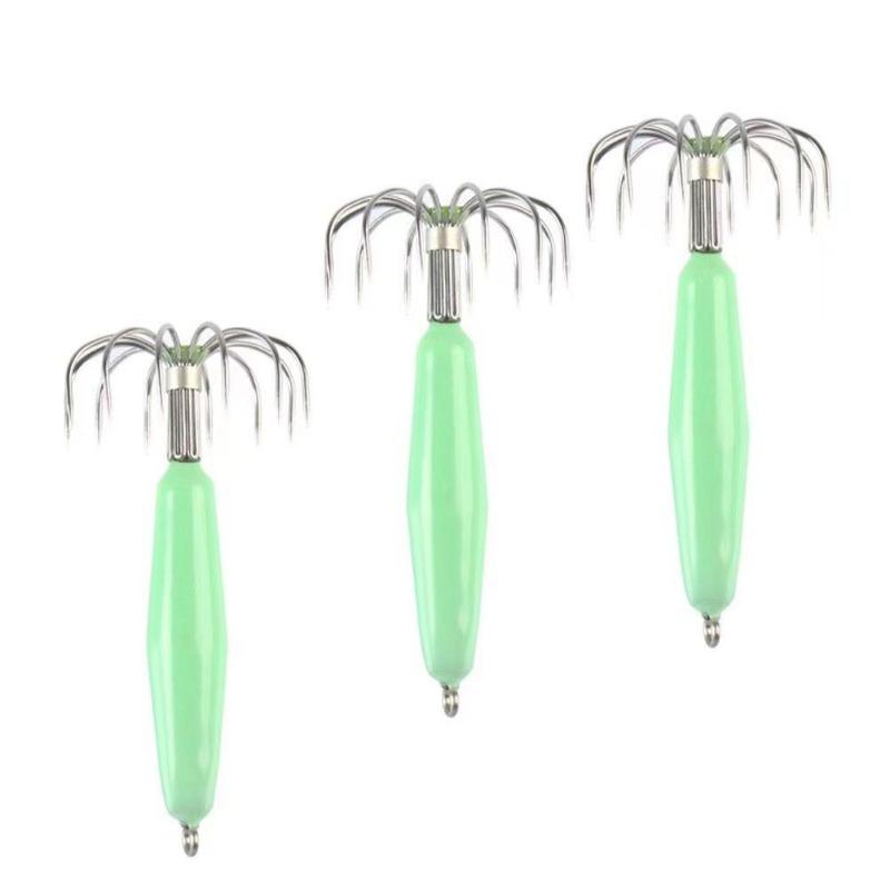 5pcs 12g 16g 25g 35g Stainless Steel Luminous Squid Hook 12 Needles Umbrella Octopus Fishhook