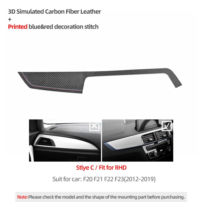 

For BMW F20 F21 F22 F23 Made of Alcantara Car Interior Dashboard Panel Instrument Trim Cover M Performance Sticker Accessories Carbon Leather C RHD