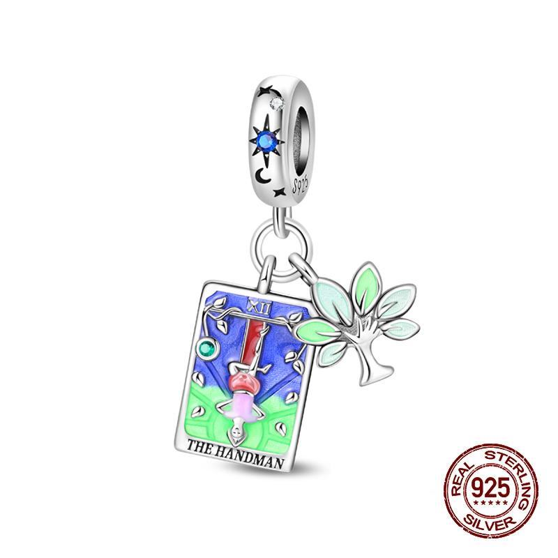 100% 925 Silver Tarot Collection Pendant DIY Hourglass Beads Fit Pandach Original Bracelet Women Jewelry Birthday Gift