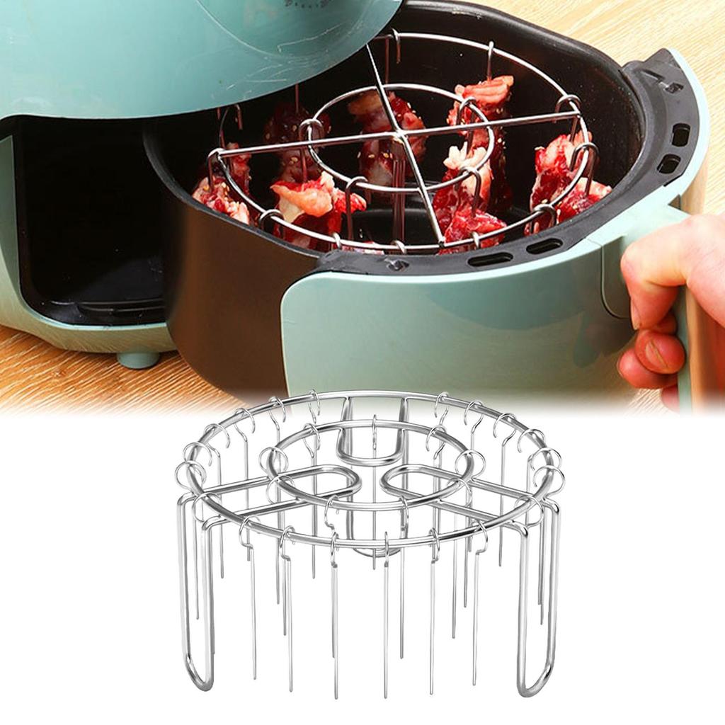 Non-Stick Reusable Oven Rack Air Fryer Skewer Stand Vertical Heat-Resistant Stainless Skewer Rust-Proof Vertical Air Fryer Grill