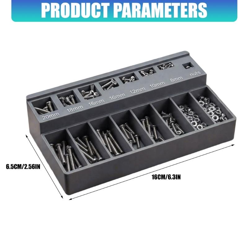 Robust ABS Construction Screw Bolt Organizer Sorter Tray Offering Screw Sorting For Easy Organization In Car