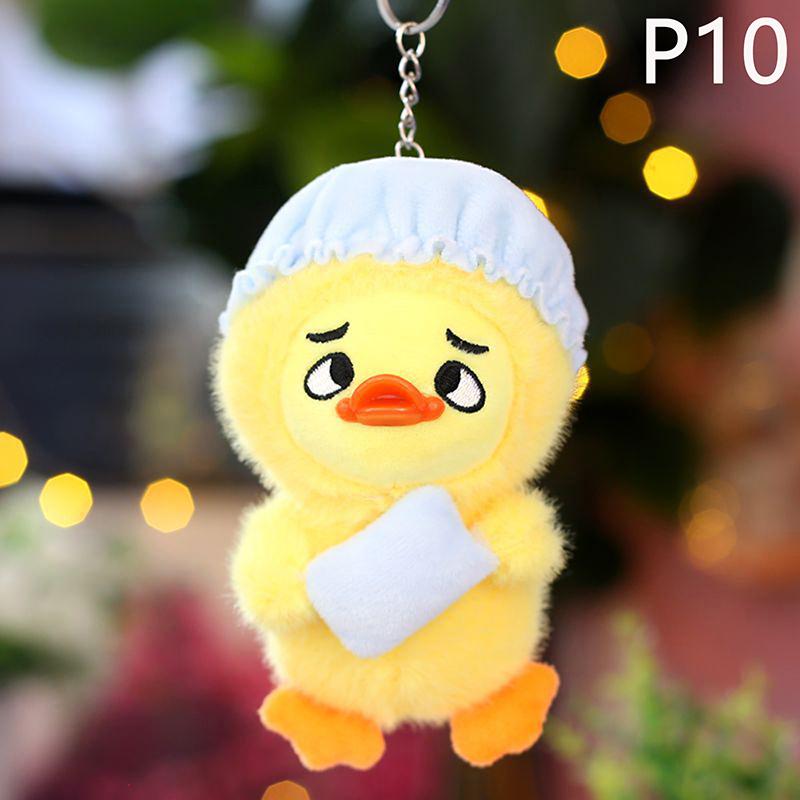 1 Stücke Niedliche Niedliche Nervige Ente Arbeit Gut Nervige Ente Anhänger Plüschtier Puppe Kleine Gelbe Ente Tasche Charme Schlüsselanhänger