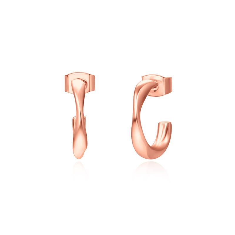 

14K Gold Pin Lune Half Ring Earrings Simple Earrings L