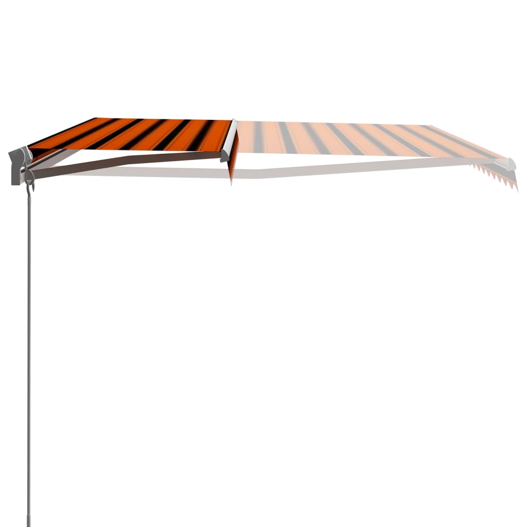 Manual Retractable Awning 400 x 300 cm Orange and Brown
