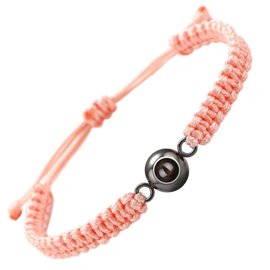 Individuelles gewebtes Armband aus Edelstahl mit 'Ich liebe dich' in 100 Sprachen und Foto