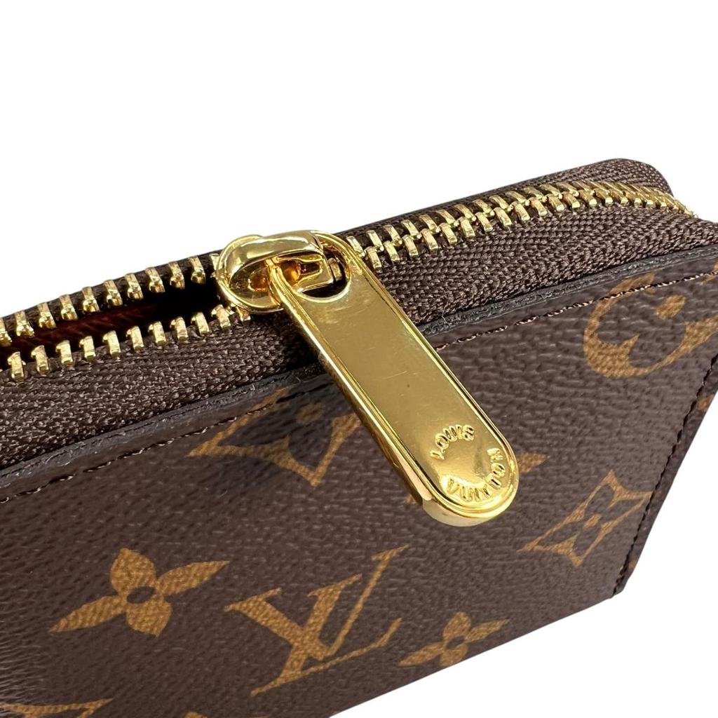 LOUIS VUITTON Monogram zip around coin purse Monogram canvas Brown unisex M60067 Used