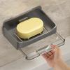 2Pcs Wall Mounted Shower Soap Dish Strong Load-bearing Hollow Design Simple Installation Bathroom Soap Holder Tray