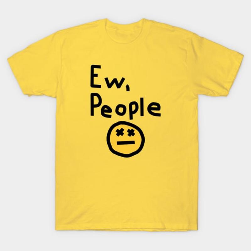 EW,Leute Lustiges T-Shirt Herren Damen tragen ein trauriges Gesicht Bedrucktes T-Shirt Kleidung Locker Übergroß Baumwolle Kurzarm