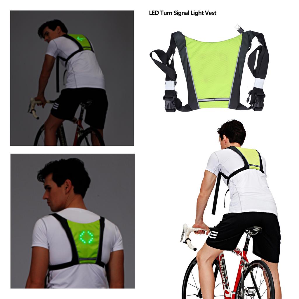 Warning Vests Wireless Cycling Bike   LED Turn Signal Light Vest with Remote