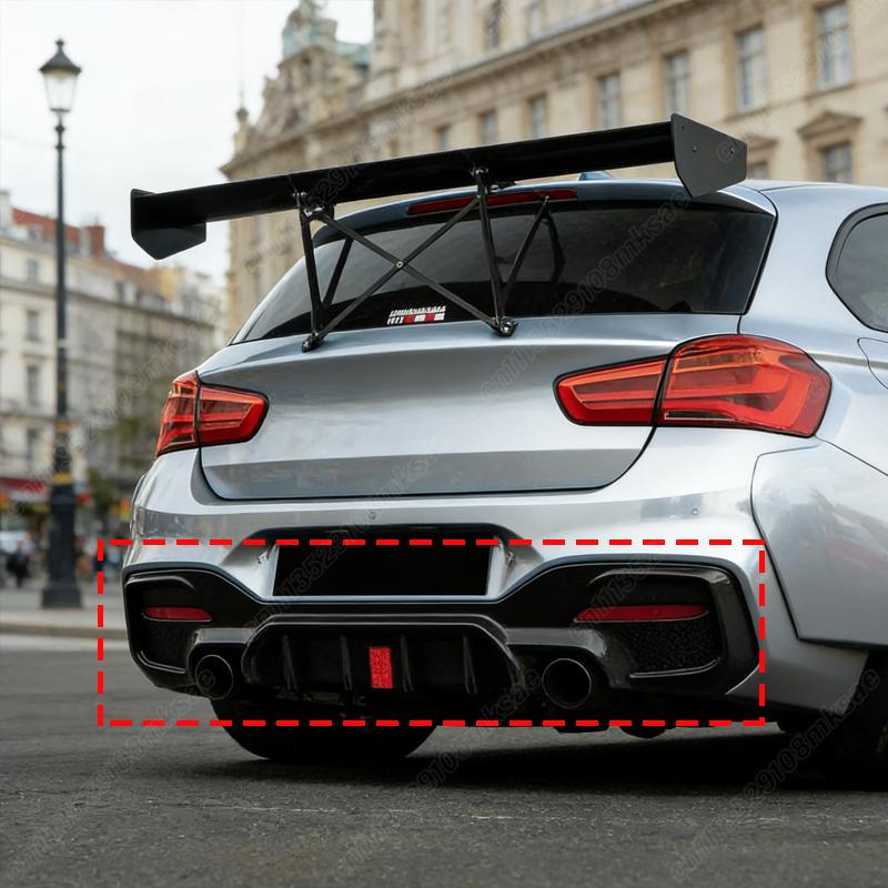 For BMW 1 Series F20 F21 M Sport 2015 2016 2017 2018 2019 Lci Car Rear Bumper Spoiler Lip Diffuser Decoration Accessories Kit