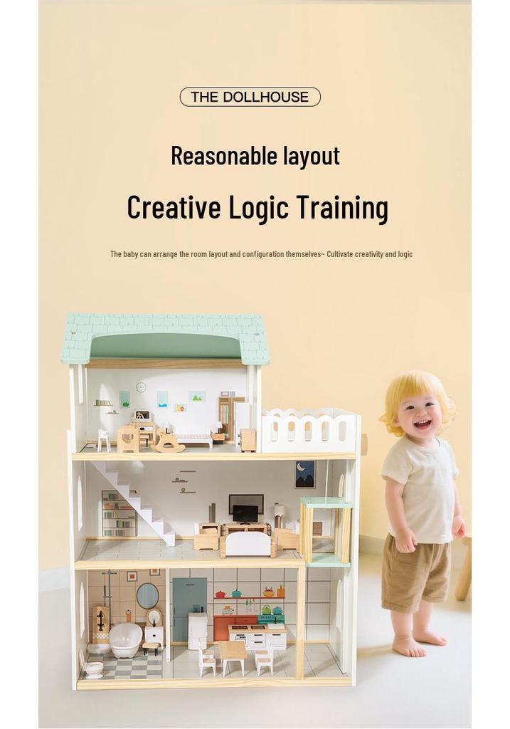 Educational Dollhouse for Early Learning and Role-Playing: Enhances Motor Skills and Cognitive Development