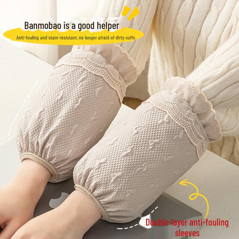 Women's White Lace Waterproof Sleeves - Anti-Fouling, Autumn/Winter Style