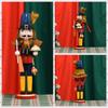 38cm/15 Zoll Festliche Weihnachts-Nussknacker-Ornamente, Holz-Handpuppe Sammlerfigur Ideal für Wohnkultur & Geschenke
